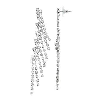 Vieste Elongated Rhinestone Nickel Free Earrings