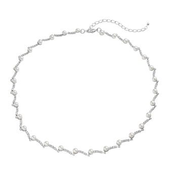 Vieste Fine Pearl & Crystal Nickel Free Necklace