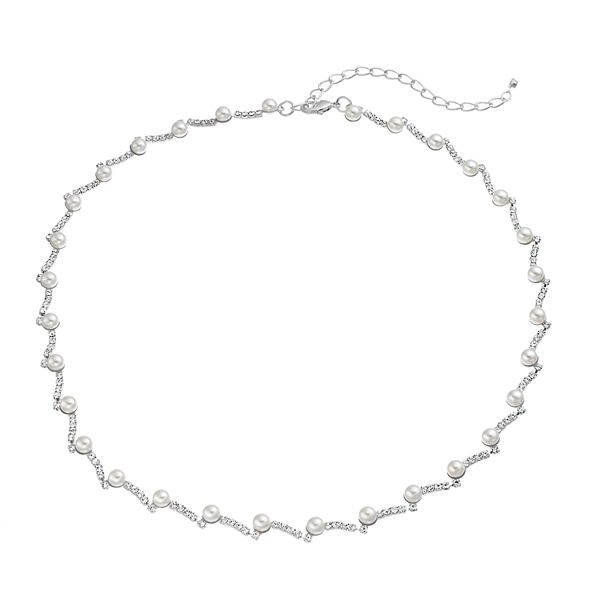 Vieste Fine Pearl Crystal Nickel Free Necklace