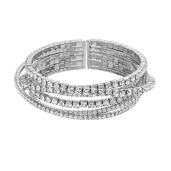 Vieste Crystal Criss Cross Nickel Free Cuff Bracelet