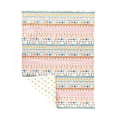 Lush Decor Boho Metallic Hearts Reversible Oversized Throw Blanket