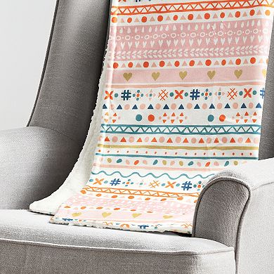 Lush Decor Boho Metallic Hearts Soft & Plush Blanket