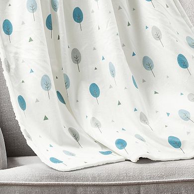 Lush Decor All Over Trees Soft Sherpa Throw Blanket