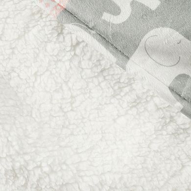 Lush Decor Elephant Stripe Plush Sherpa Throw Blanket