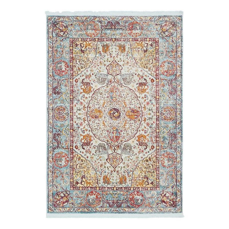 Unique Loom Rumba Baracoa Rug, Blue, 8Ft Sq