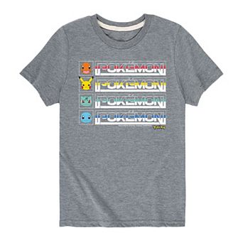 Boys 8-20 Pokemon Retro Logo Repeat Graphic Tee