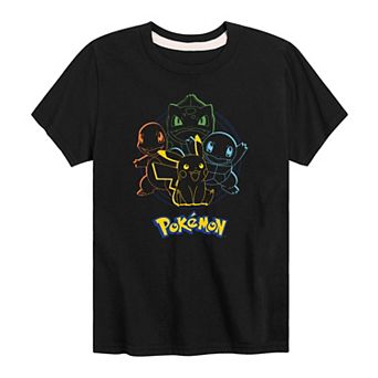 Boys 8-20 Pokemon Character Outlines Graphic Tee