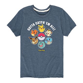 Boys 8-20 Pokemon Group Catch 'Em All Graphic Tee