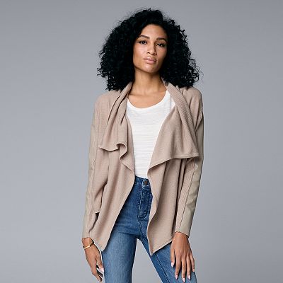 Draped open front cardigan best sale