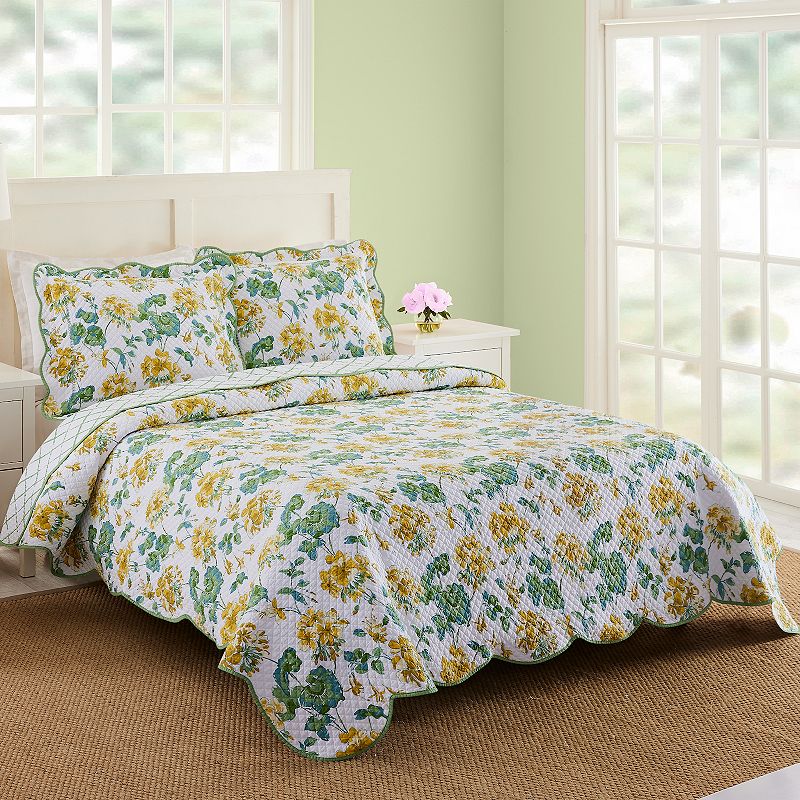 Makers Collective English Meadow Quilt Set with Shams, Yellow, King