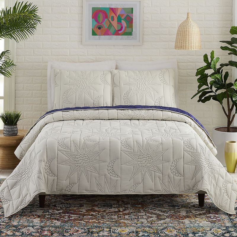 Makers Collective Justina Sun And Moon Quilt Set, Natural, Twin