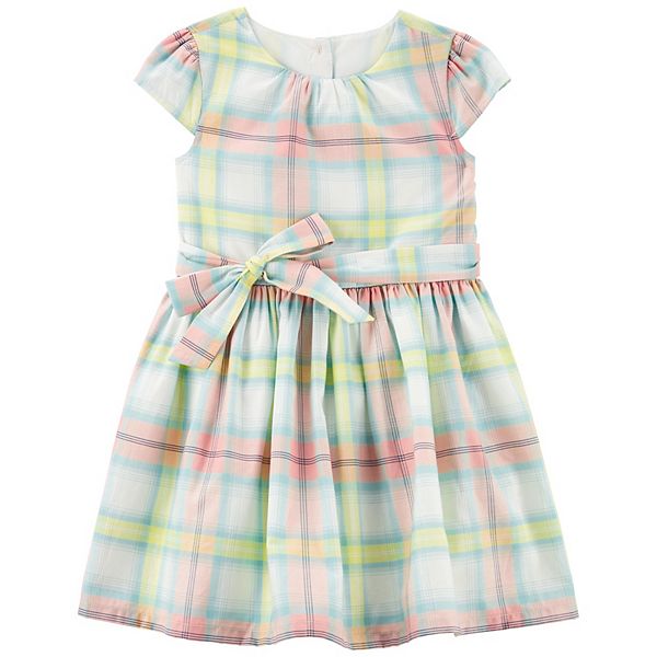 Baby & Toddler Girl Carter's Plaid Easter Sateen Dress