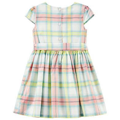 Baby & Toddler Girl Carter's Plaid Easter Sateen Dress