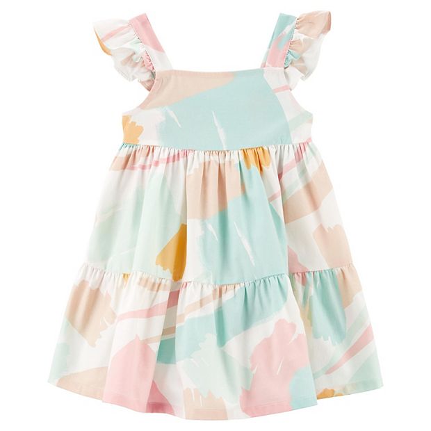 Baby & Toddler Girl Carter's Pastel Flutter Twill Dress