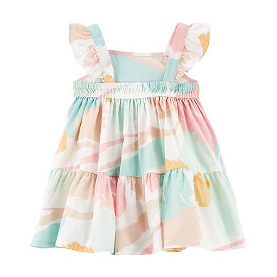 Baby & Toddler Girl Carter's Pastel Flutter Twill Dress