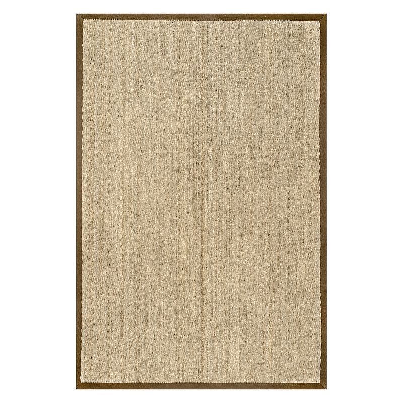 nuLOOM Larnaca Seagrass Herringbone Indoor/Outdoor Area Rug, Brown, 6X9 Ft