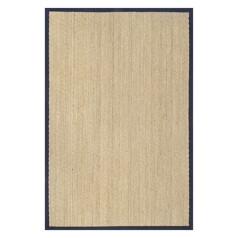 nuLOOM Larnaca Seagrass Herringbone Indoor/Outdoor Area Rug, Blue, 6X9 Ft