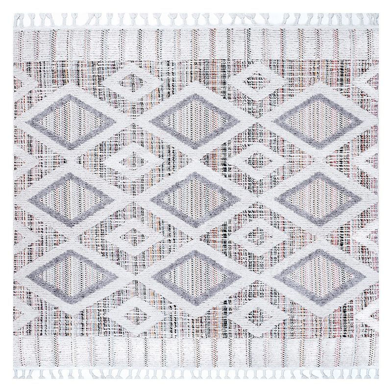 nuLOOM Journey Shaggy Checkered Tiles Area Rug, Pink, 8X11.5 Ft