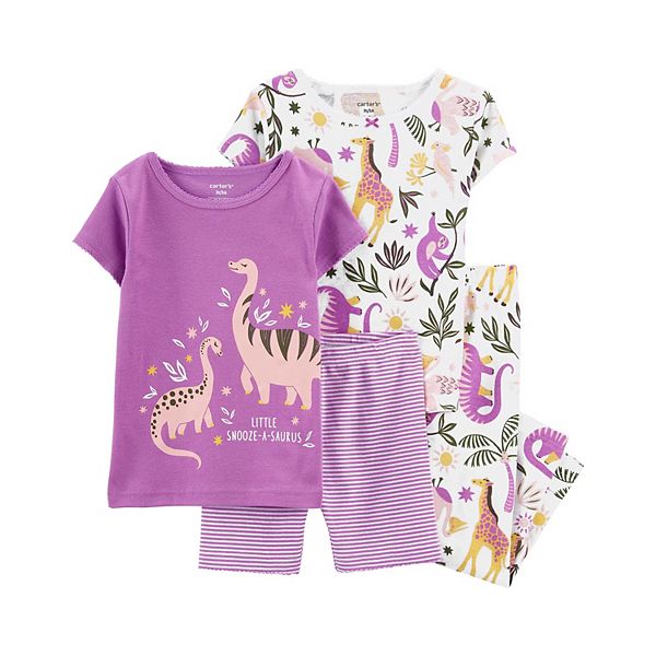 Toddler Girl Carter's 4-Piece Dinosaur Pajama Set