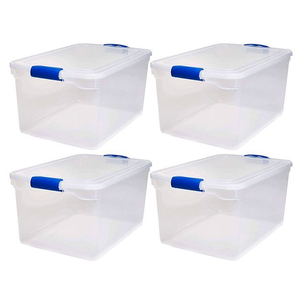 Homz Heavy Duty Modular Stackable Storage Tote Containers With