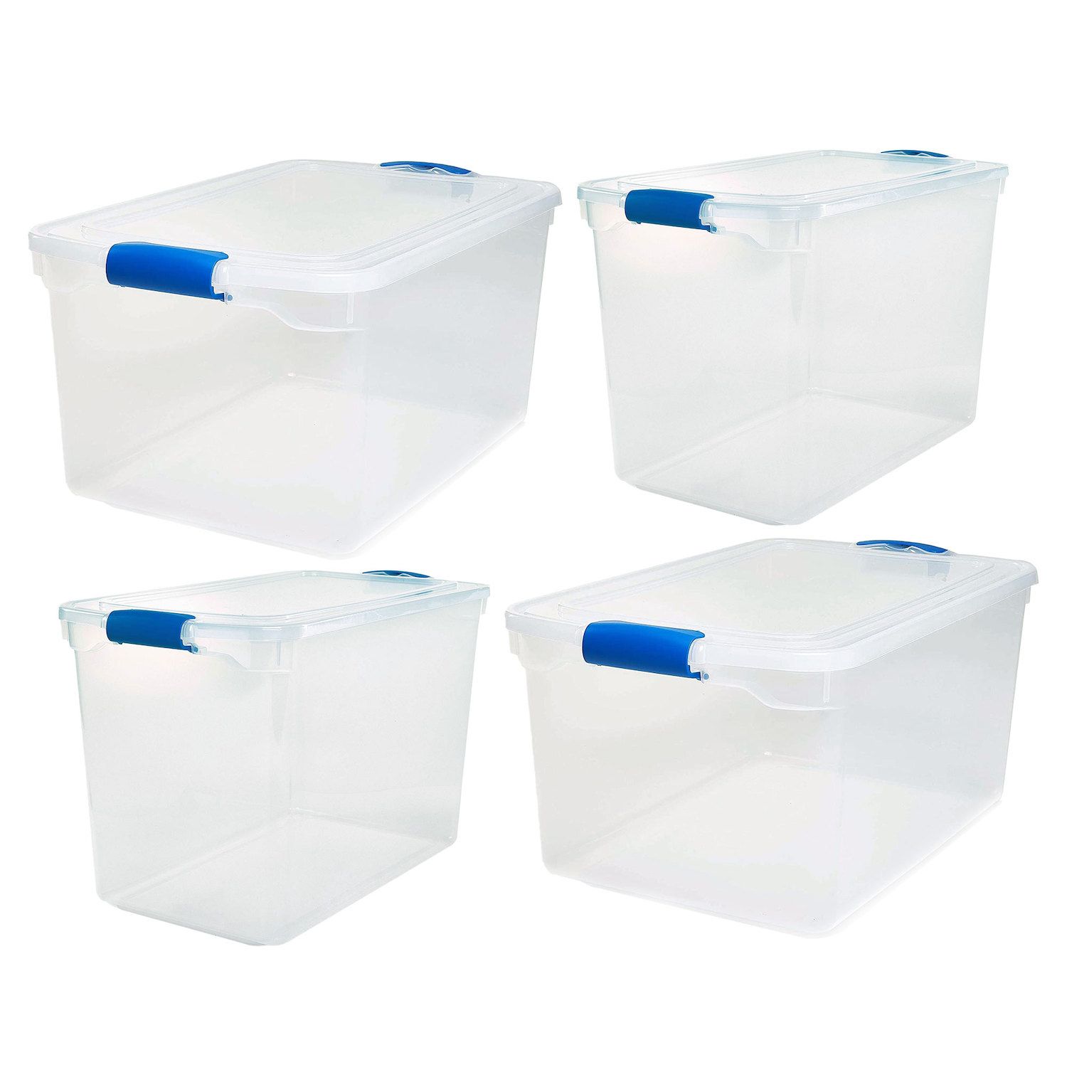 Homz 28 Qt Snaplock Clear Plastic Storage Container Bin with