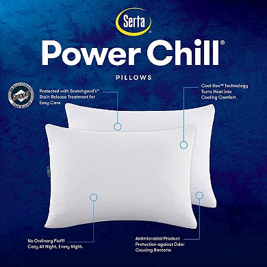 Serta Power Chill Cooling Comfort 2-Pack Medium Soft Pillow