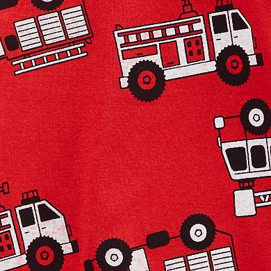 Toddler Boy Carter's 4-Piece Fire Trucks Pajama Set