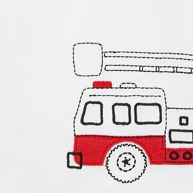 Toddler Boy Carter's 4-Piece Fire Trucks Pajama Set