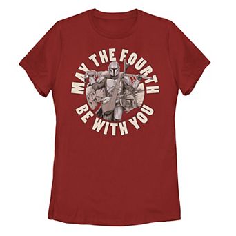 Juniors' Star Wars The Mandalorian "May the Fourth Be With You" Tee