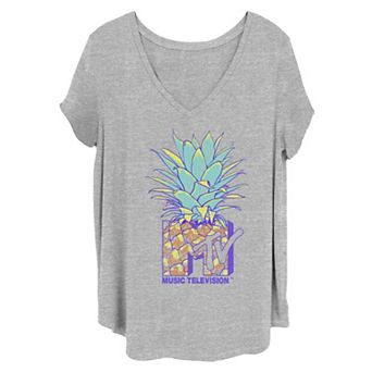 Juniors' Plus Size MTV Music Television Pineapple Tee