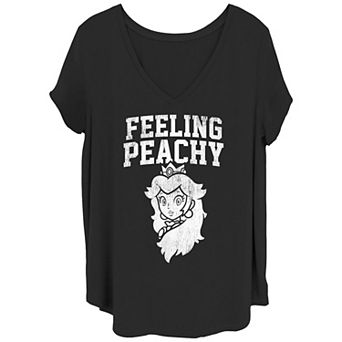 Juniors' Plus Size Nintendo Princess Peach "Feeling Peachy" Graphic Tee