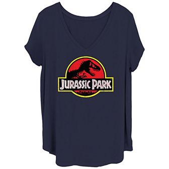 Juniors' Plus Size Jurassic Park Logo Graphic Tee