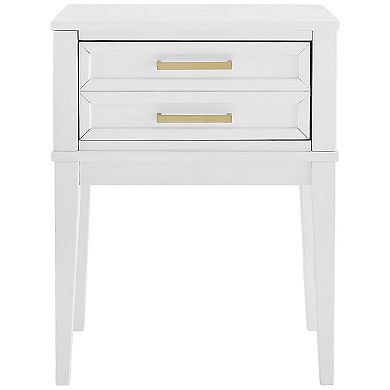 MUSEHOMEINC Mid Century Modern 2 Drawer Solid Wood Nightstand End Table, White