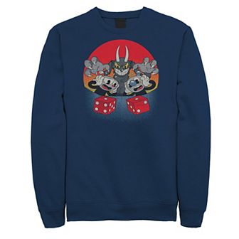 Big & Tall Cuphead Roll Dice Get Snake Eyes Devil Dealt Sweatshirt