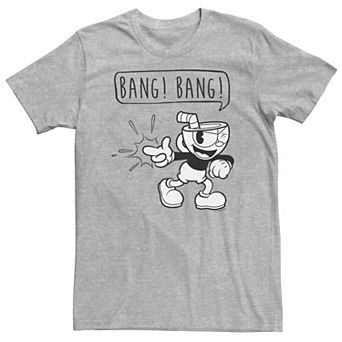 Big & Tall Cuphead Bang Bang Finger Gun Outline Tee