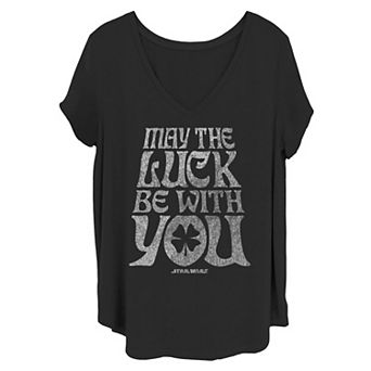 Juniors' Plus Size Star Wars "May The Luck Be With You" Tee