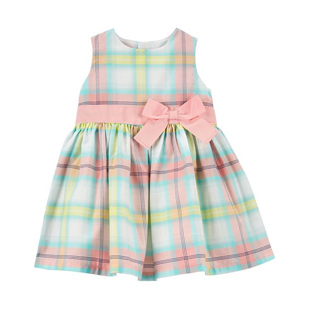green emerald velvet dress Baby & Toddler Girls Holiday Plaid Puff Sleeve Pinafore 6-9M main image 1
