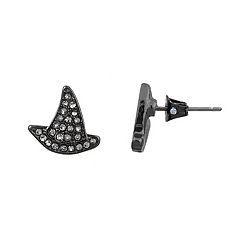 LC Lauren Conrad Pave Witch Hat Button Nickel Free Earrings
