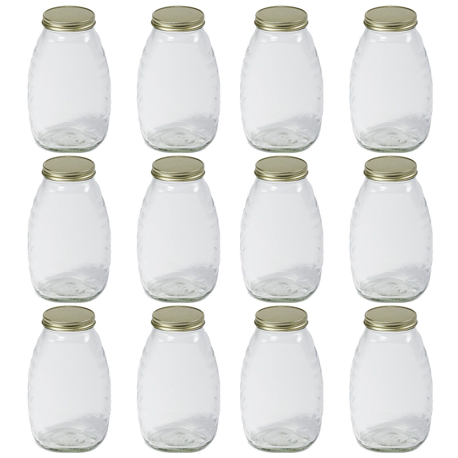 mDesign Glass Storage Apothecary Jar for Bathroom Vanity, 3 Pack