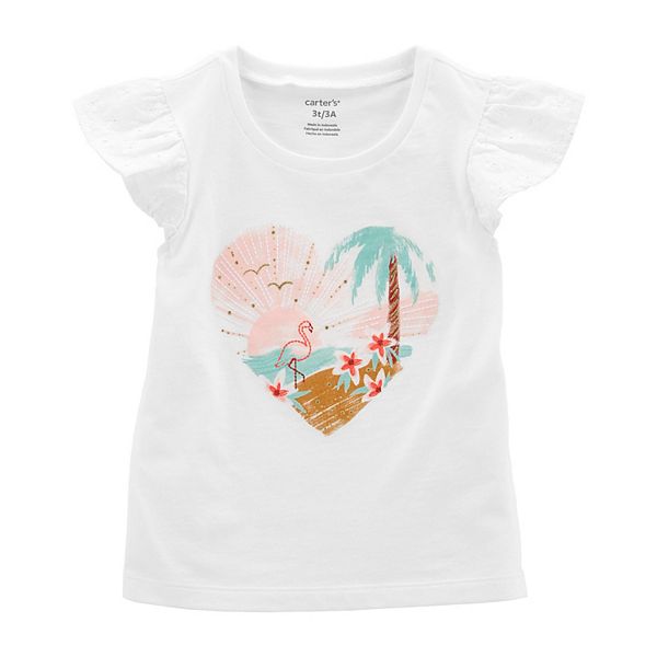 Baby & Toddler Girl Tropical Flutter Sleeve Top