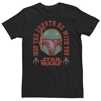 Big & Tall May the Fourth Be With You Boba Fett Helmet Tee