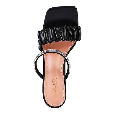 London Rag Date Look Women's Clear Heel Rhinestone Sandals