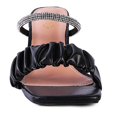 London Rag Date Look Women's Clear Heel Rhinestone Sandals