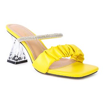 London Rag Date Look Women's Clear Heel Rhinestone Sandals