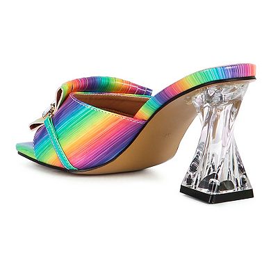 London Rag Fantasy Women's Clear Heel Jewel Sandals