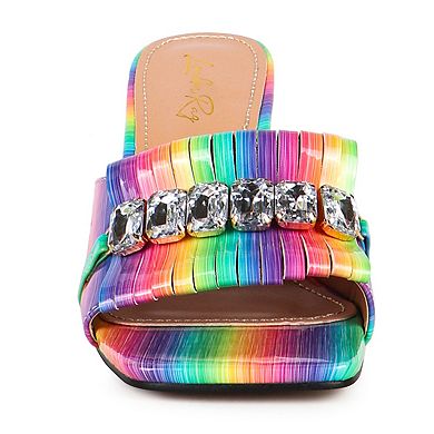 London Rag Fantasy Women's Clear Heel Jewel Sandals