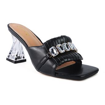 London Rag Fantasy Women's Clear Heel Jewel Sandals