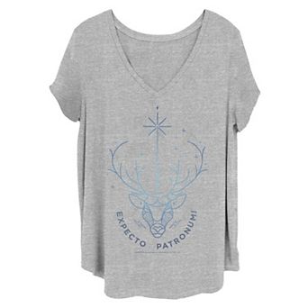 Juniors' Plus Size Harry Potter Expecto Patronum Stag Line Art Tee