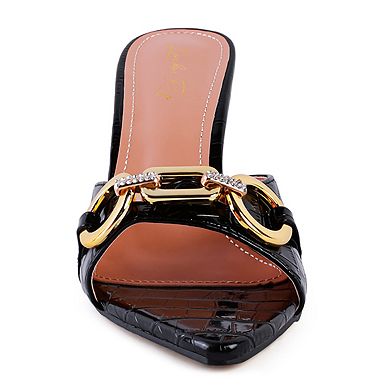 London Rag Drippin Hot Women's Buckled High Heel Slides