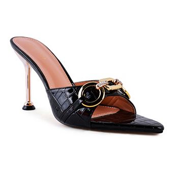 London Rag Drippin Hot Women's Buckled High Heel Slides